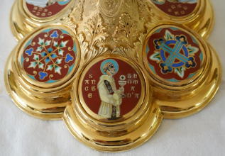 French antique solid silver gilt Gothic Chapel Set